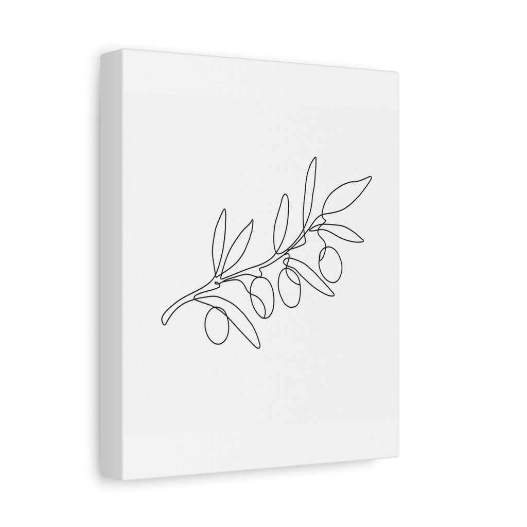 Olive Branch Line Art Canvas