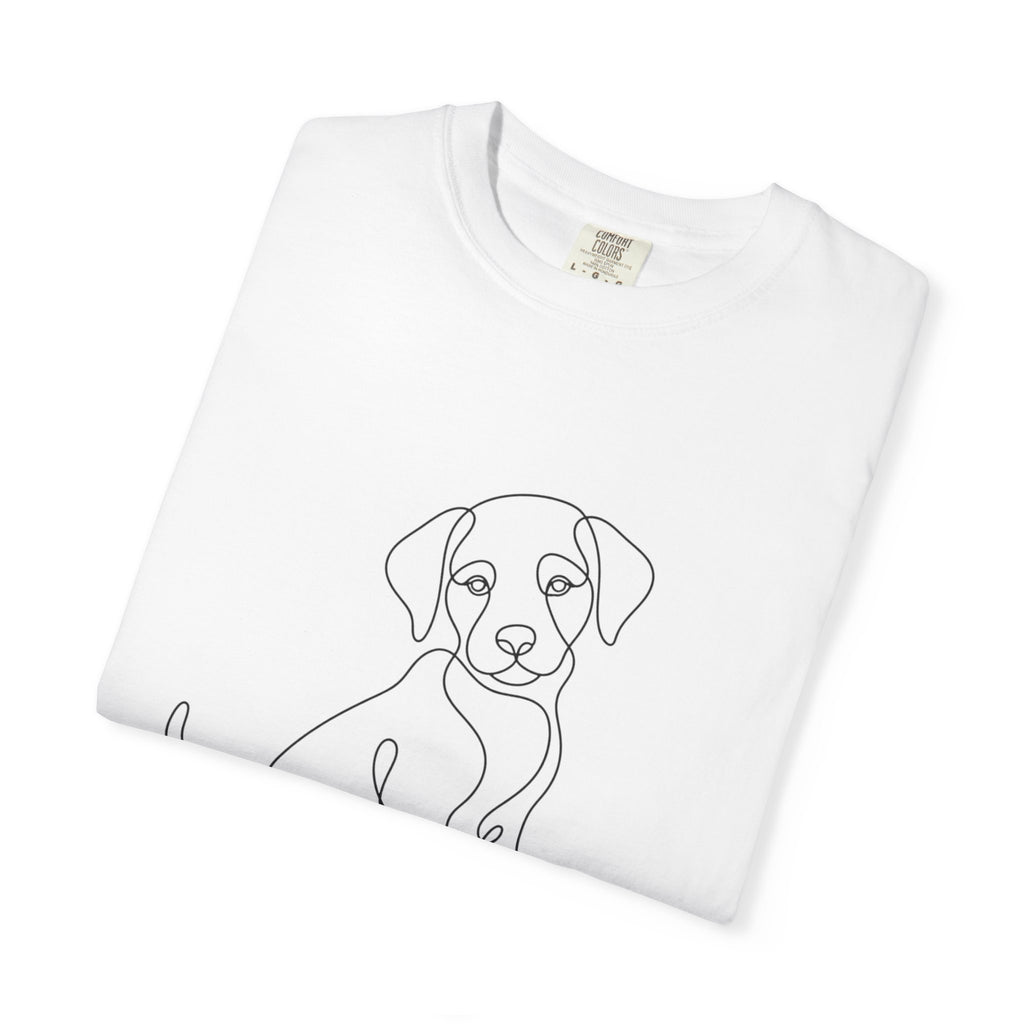 Puppy Line Art T-Shirt — Minimal Dog Illustration Tee