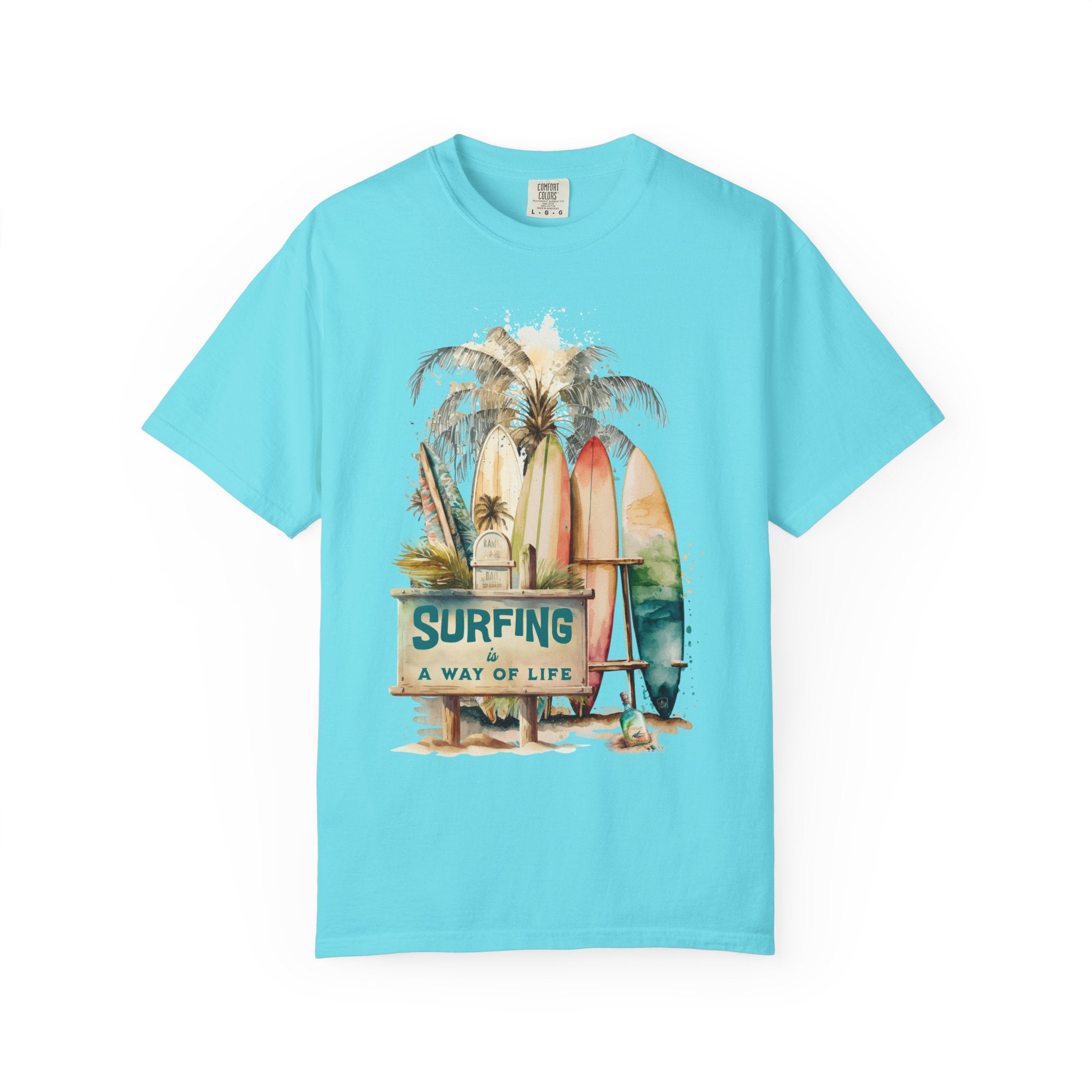Surfing: A Way of Life T‑Shirt — Vintage Surfboard Beach Graphic Tee