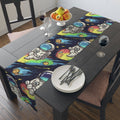 Astronaut Space Pattern Table Runner â€” Colorful Cosmic Dinner Table Decor