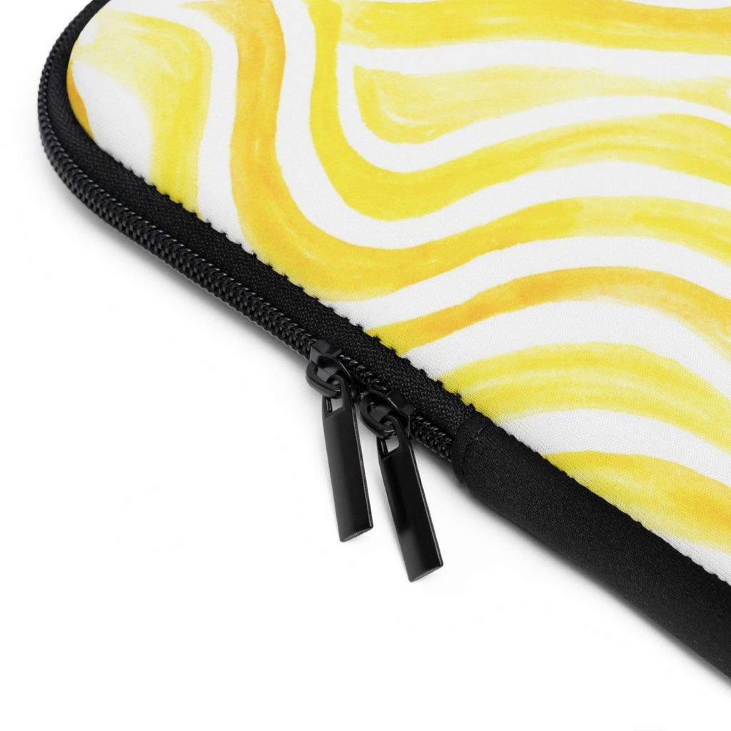 Yellow Swirl Laptop Sleeve â€” Bright Abstract Protective Case