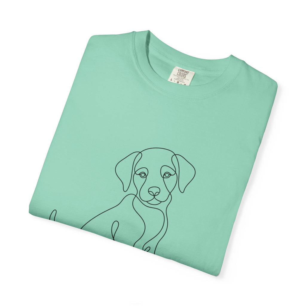 Puppy Line Art T-Shirt — Minimal Dog Illustration Tee