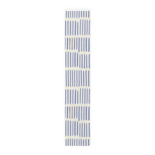 Blue Brushstroke Table Runner â€” Modern Cotton-Poly Dining Accent