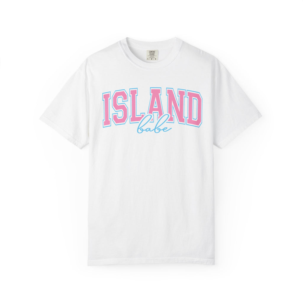 Island Babe T-Shirt — Retro Pink & Blue Beach Tee