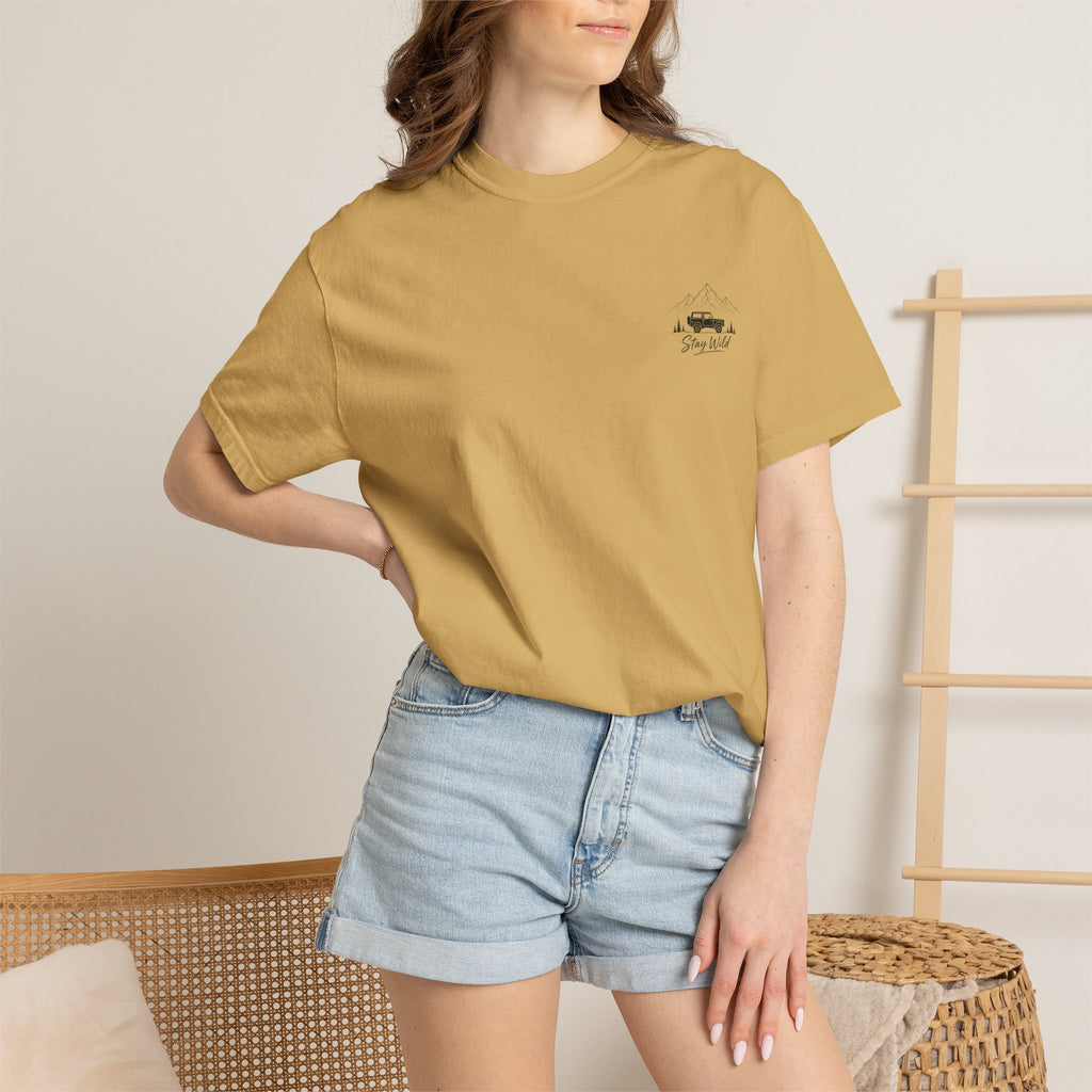 Weekend Escape Camping T-Shirt — Vintage Bronco & Campfire Adventure Tee