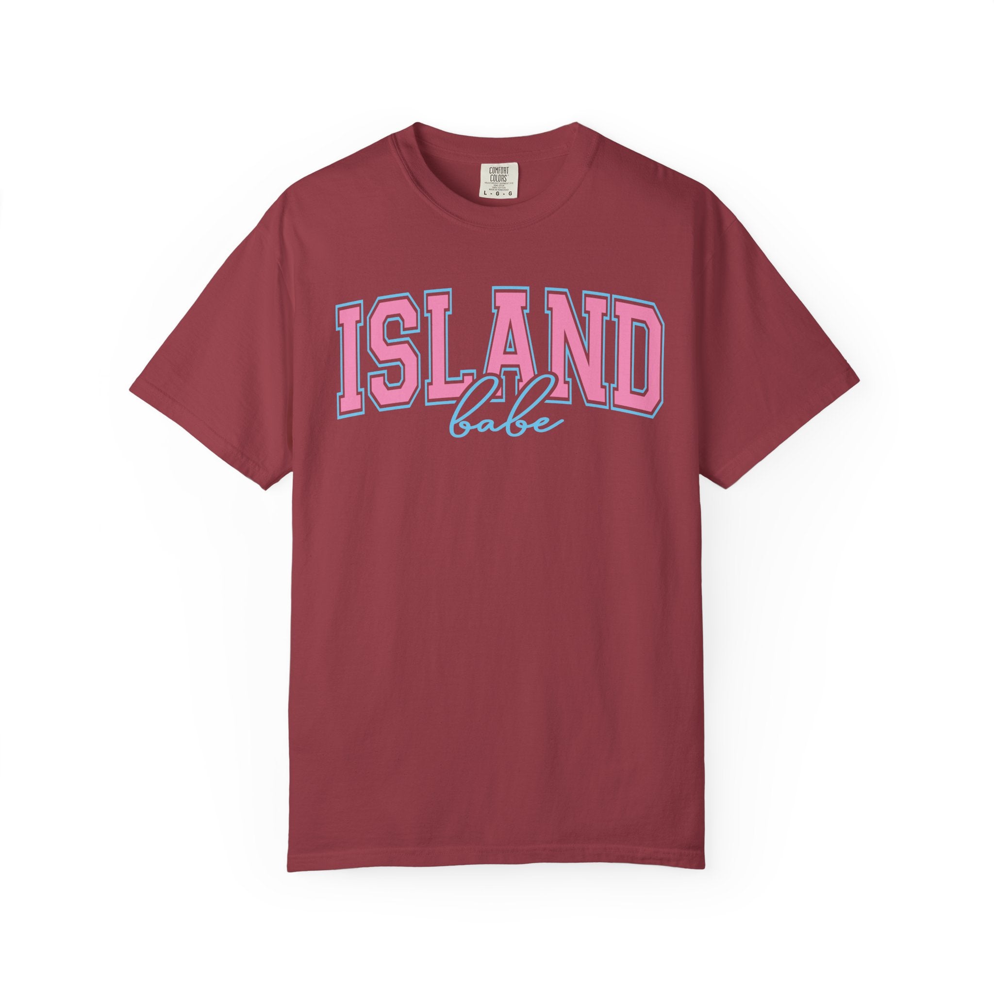 Island Babe T-Shirt — Retro Pink & Blue Beach Tee