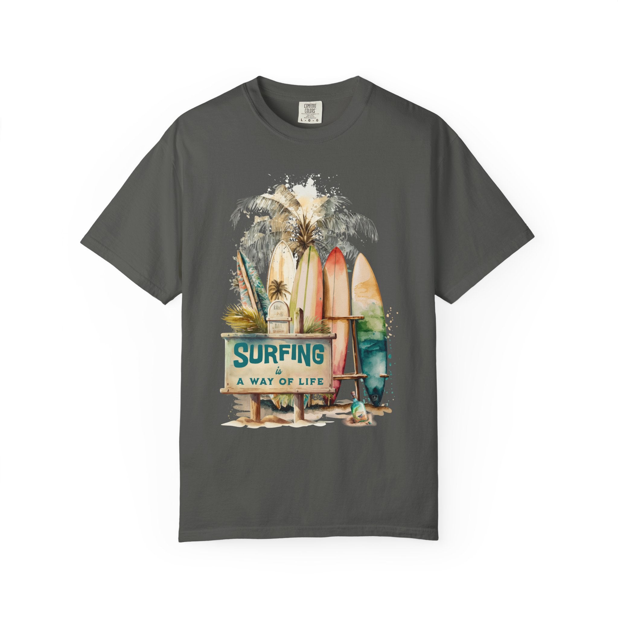 Surfing: A Way of Life T‑Shirt — Vintage Surfboard Beach Graphic Tee