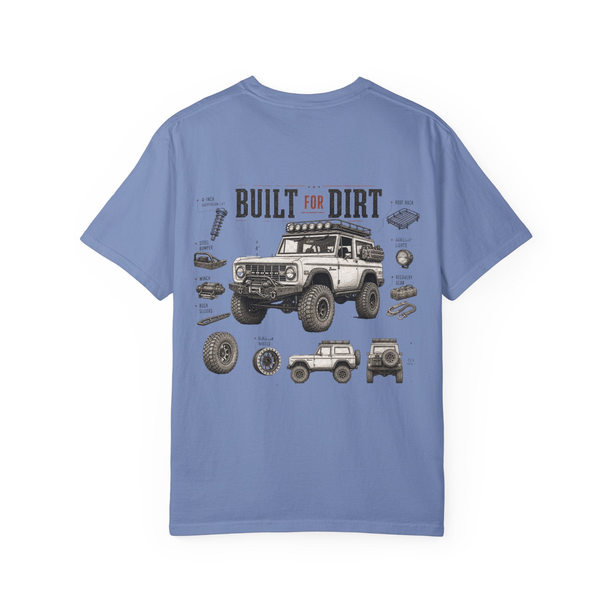 Off-Road T-Shirt — "Built for Dirt" 4x4 Adventure Graphic Tee