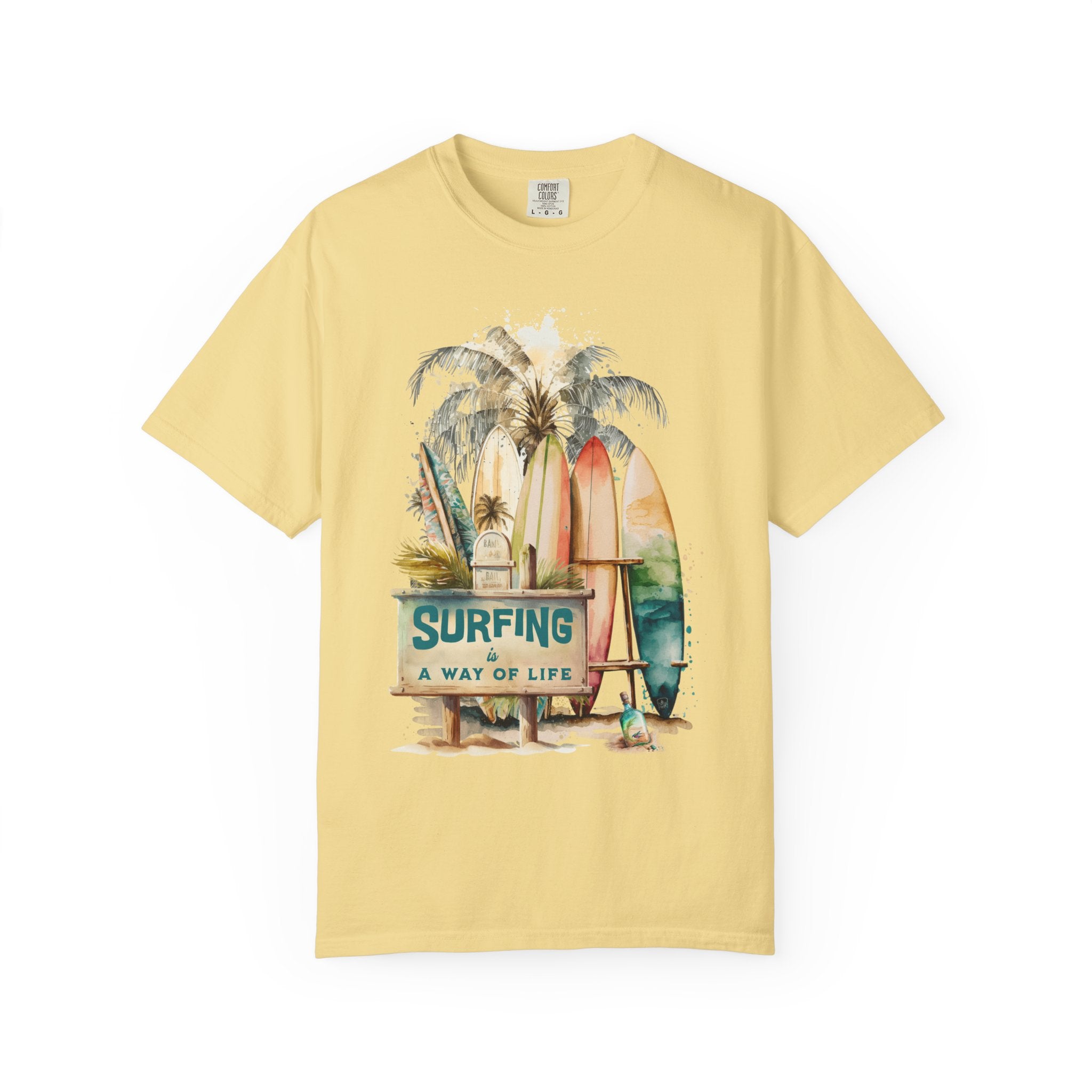 Surfing: A Way of Life T‑Shirt — Vintage Surfboard Beach Graphic Tee
