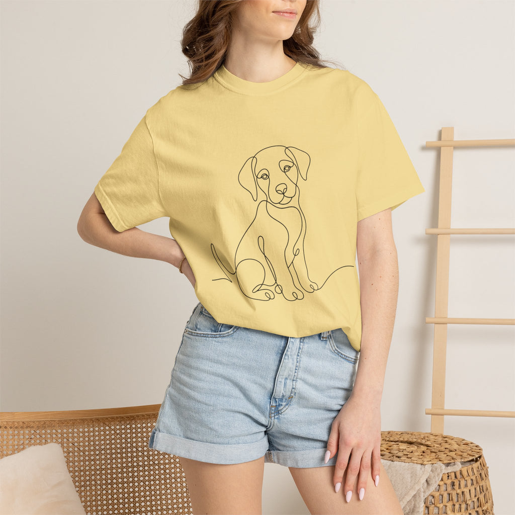 Puppy Line Art T-Shirt — Minimal Dog Illustration Tee