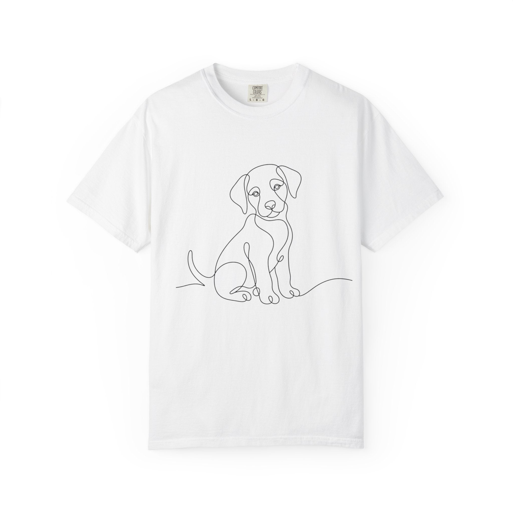 Puppy Line Art T-Shirt — Minimal Dog Illustration Tee