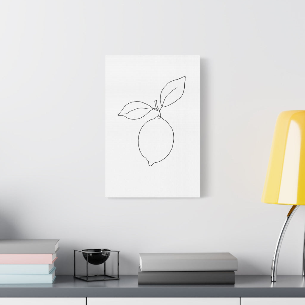 Lemon Line Art Canvas Print â€” Minimal Botanical Wall Art