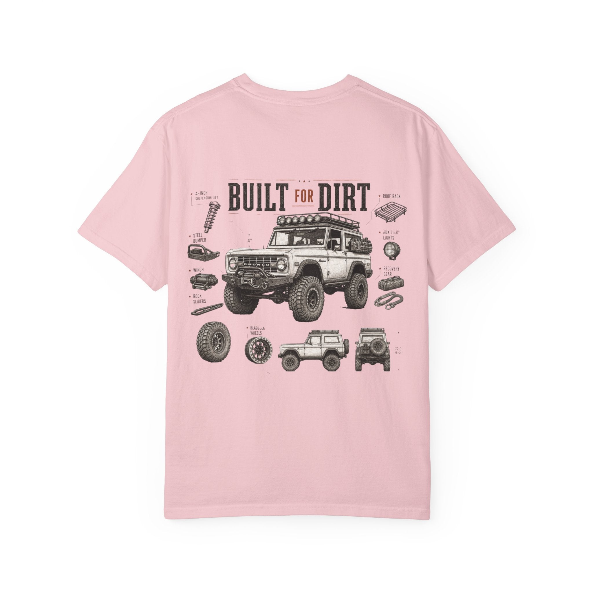 Off-Road T-Shirt — "Built for Dirt" 4x4 Adventure Graphic Tee