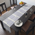 Blue Brushstroke Table Runner â€” Modern Cotton-Poly Dining Accent