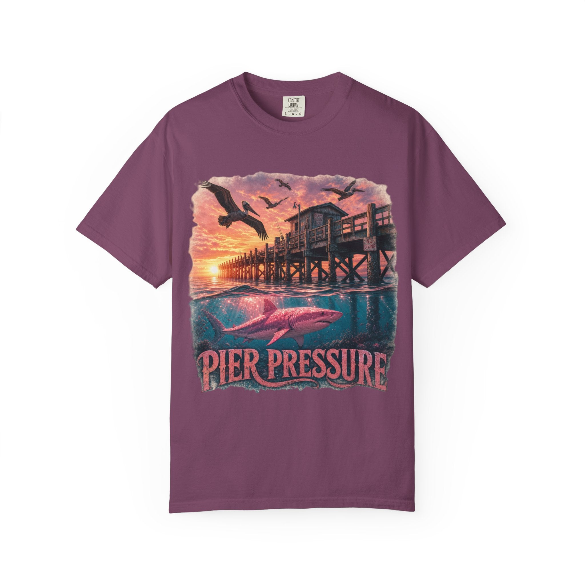 Pier Pressure T-Shirt — Vintage Shark Pier Sunset Tee