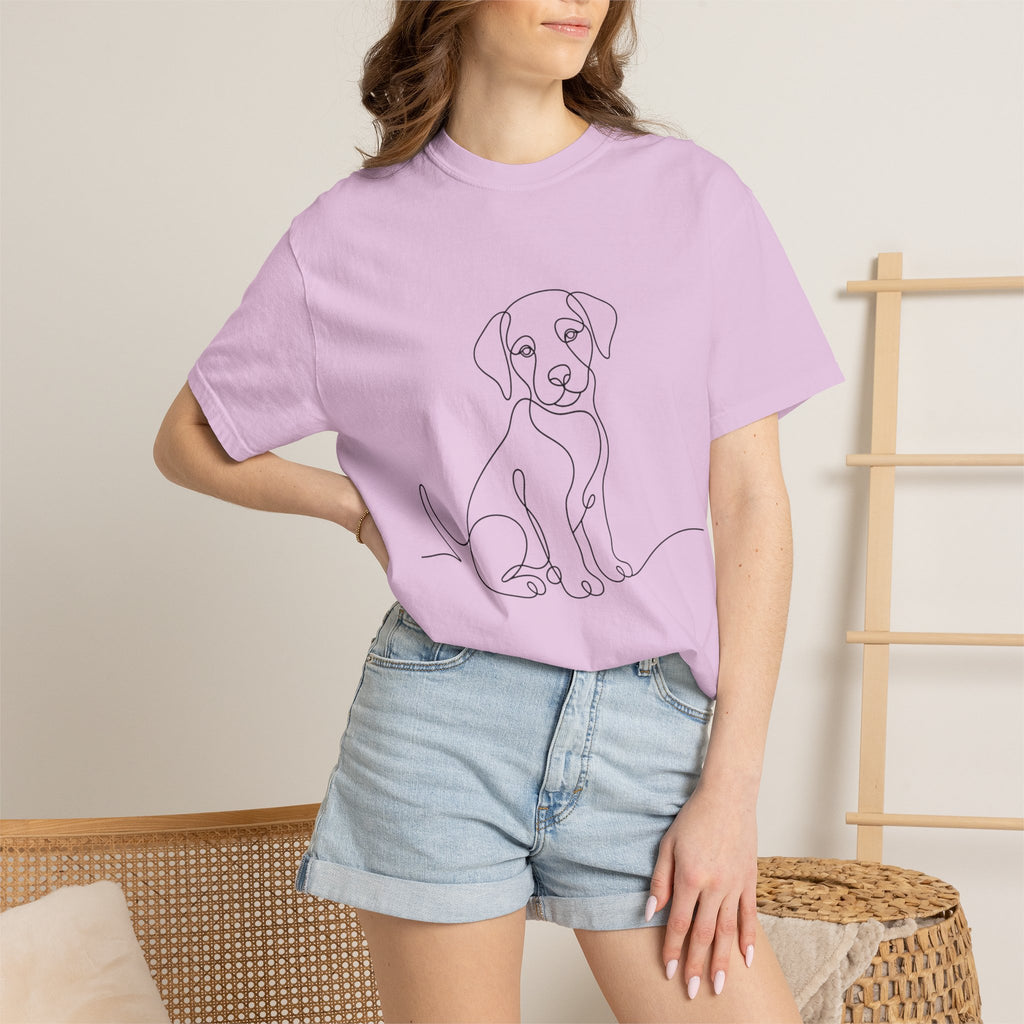 Puppy Line Art T-Shirt — Minimal Dog Illustration Tee