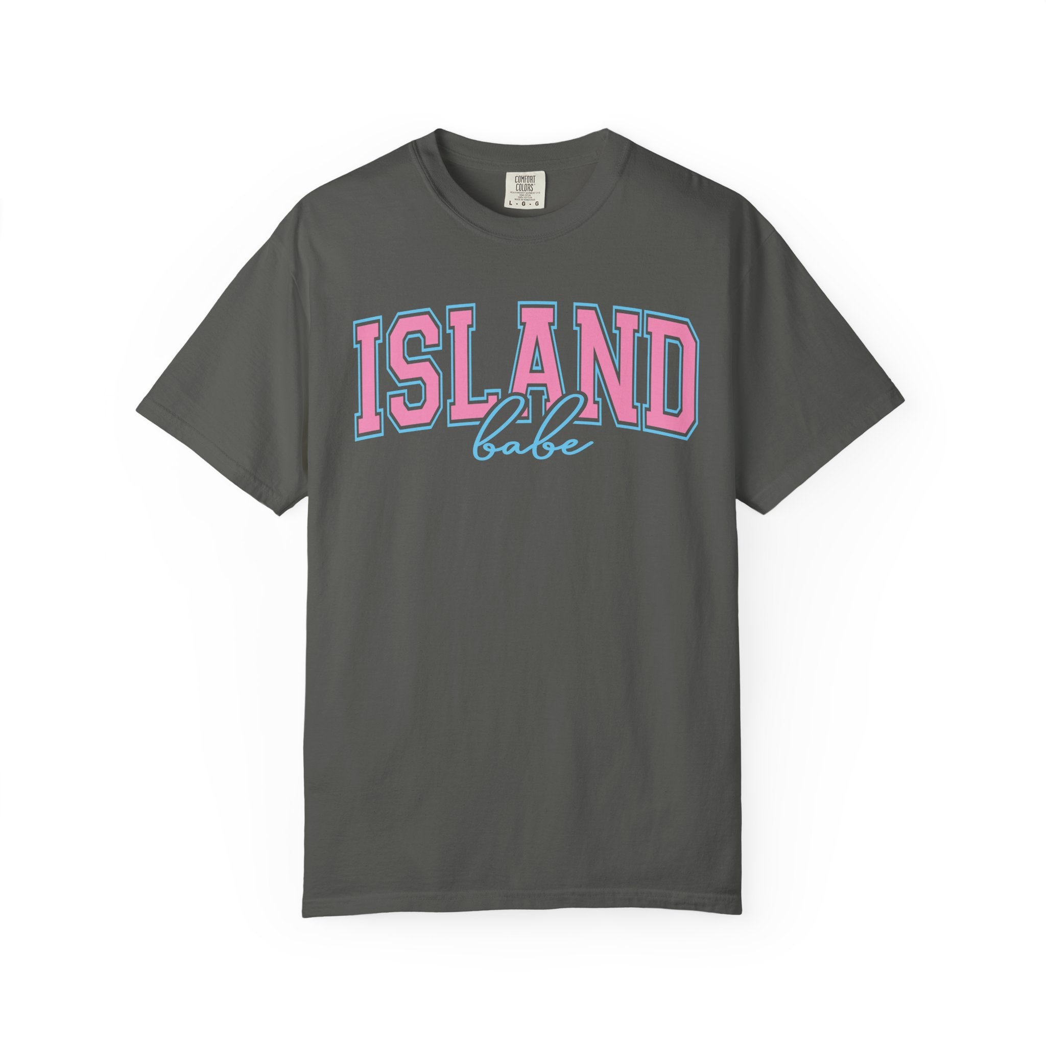 Island Babe T-Shirt — Retro Pink & Blue Beach Tee