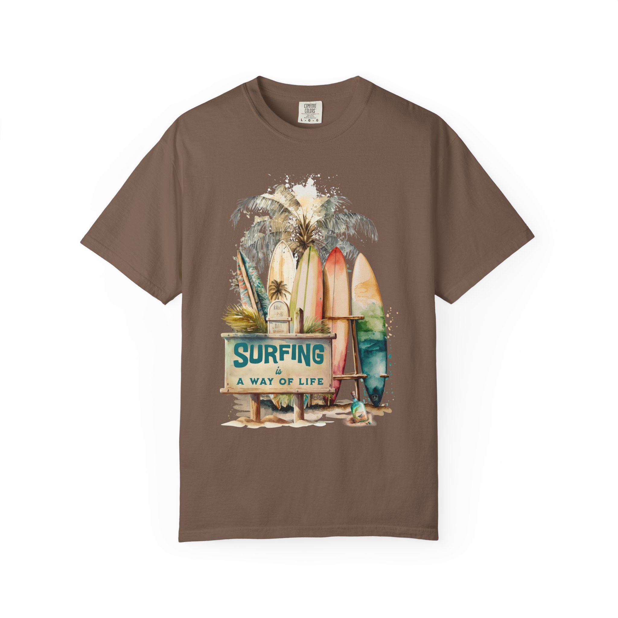 Surfing: A Way of Life T‑Shirt — Vintage Surfboard Beach Graphic Tee