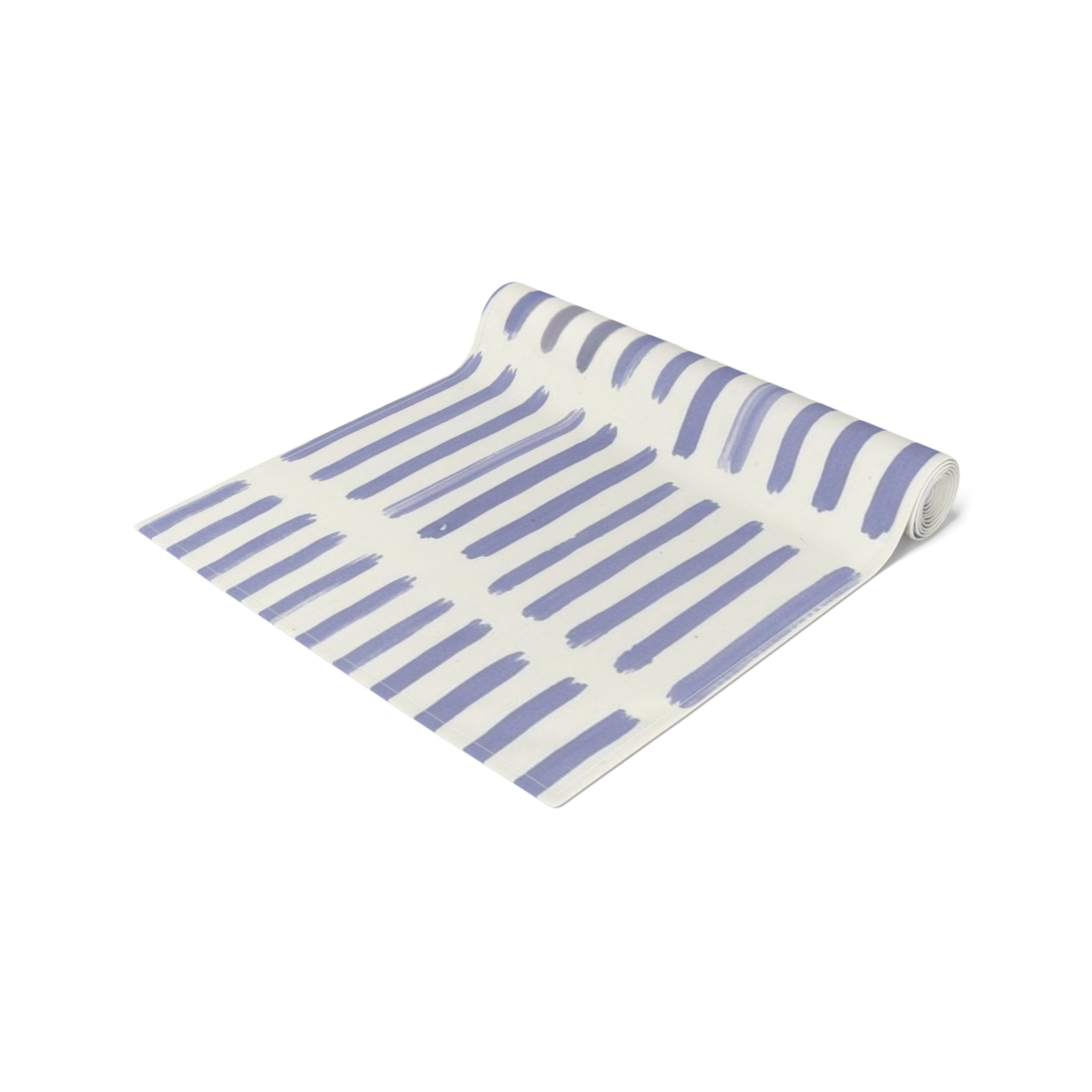 Blue Brushstroke Table Runner â€” Modern Cotton-Poly Dining Accent