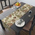 Mushroom Forest Table Runner â€” Vintage Botanical Cotton-Polyblend