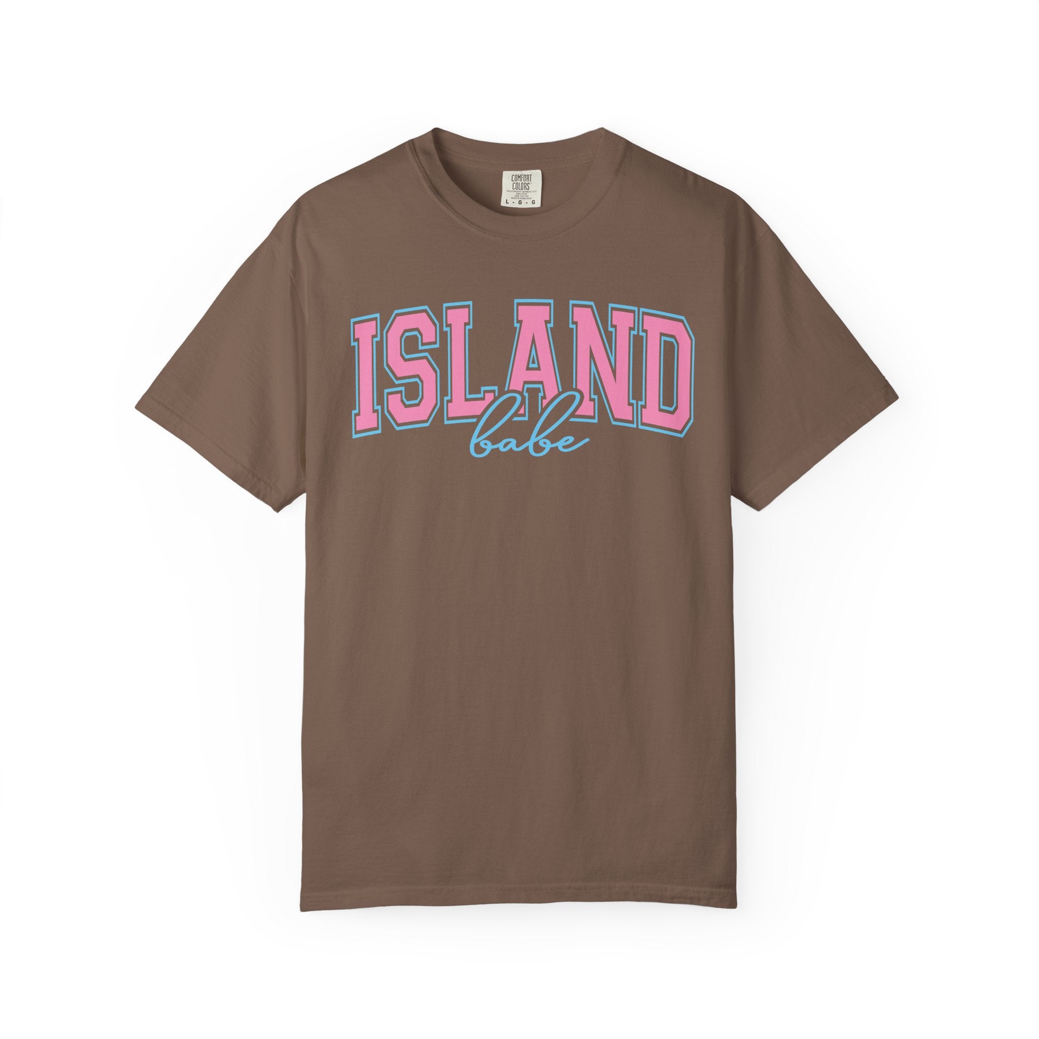 Island Babe T-Shirt — Retro Pink & Blue Beach Tee