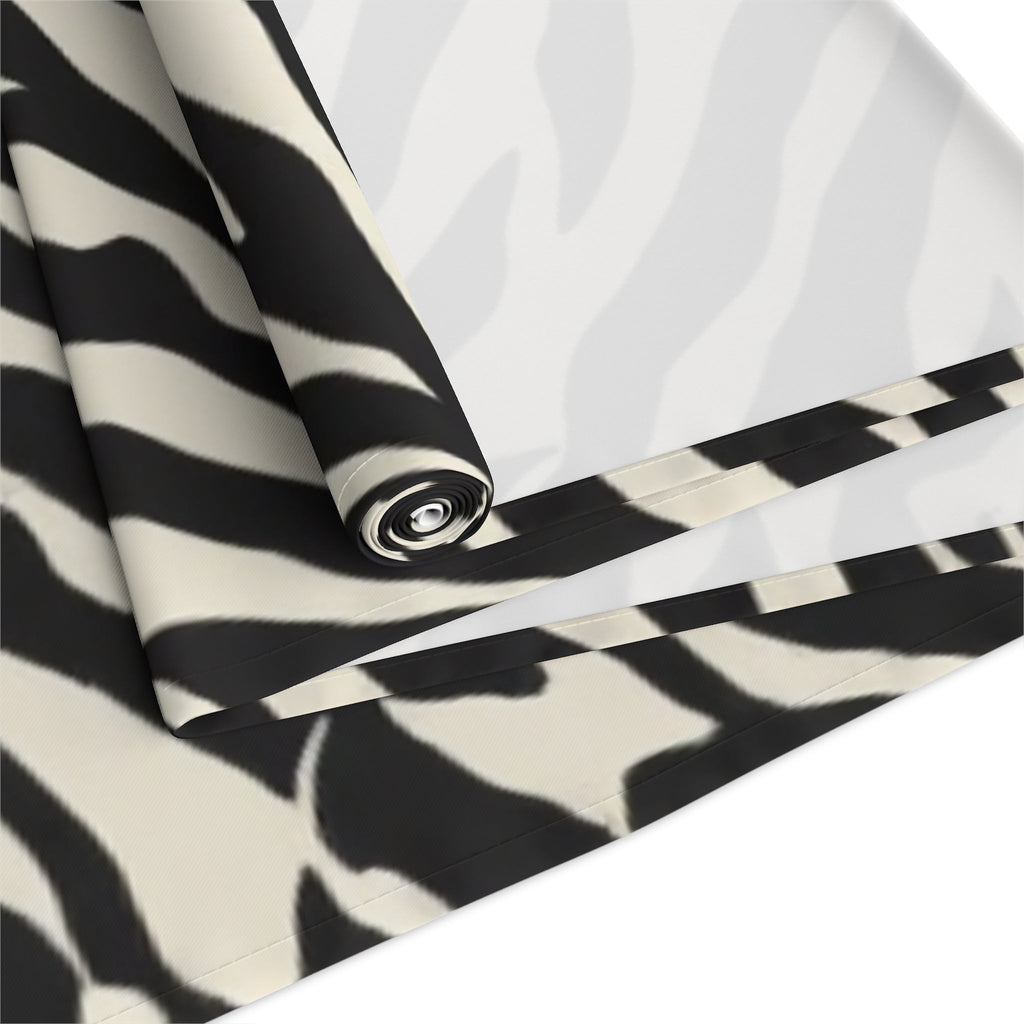 Zebra Print Table Runner â€” Black & White Animal Stripe Dining Decor