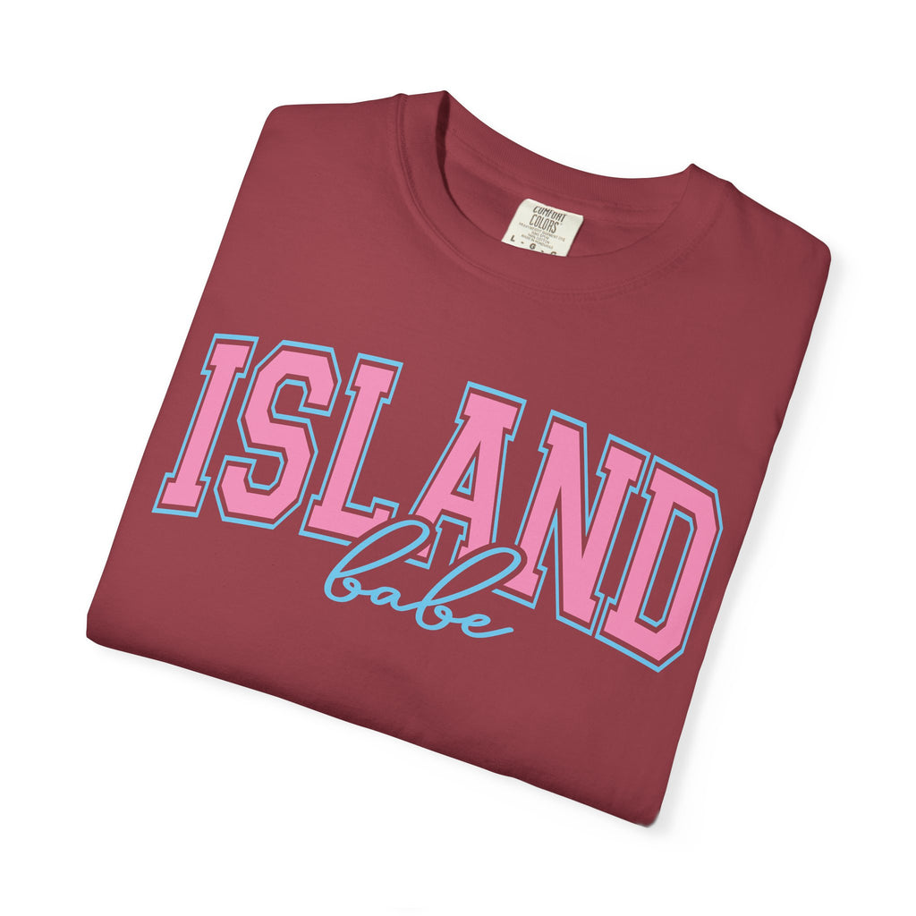 Island Babe T-Shirt — Retro Pink & Blue Beach Tee