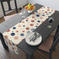 Watercolor Dot Table Runner â€” Neutral Blush & Navy Cotton-Poly Table Decor