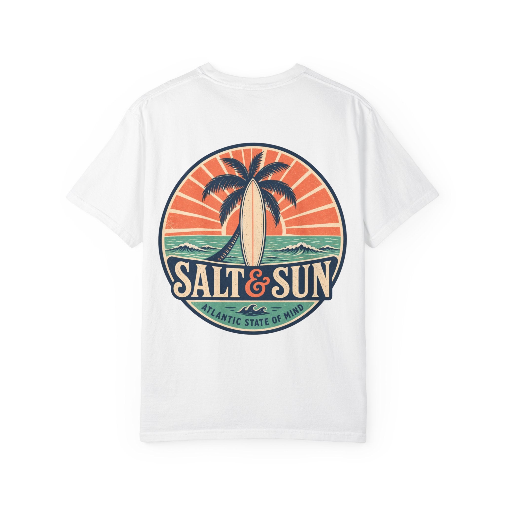 Salt & Sun Surf T-Shirt — Palm Tree Beach Graphic Tee