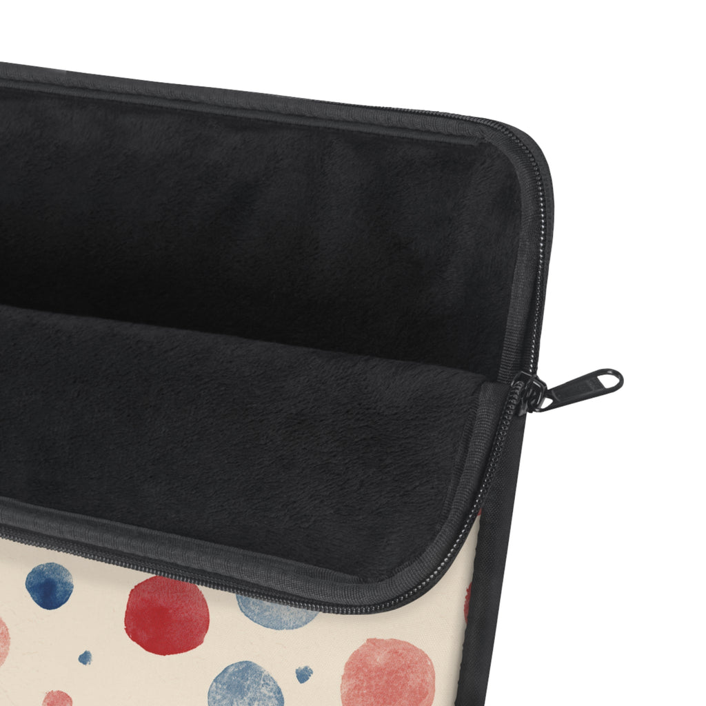 Watercolor Polka Dot Laptop Sleeve â€“ Red & Blue Retro Spot Protection