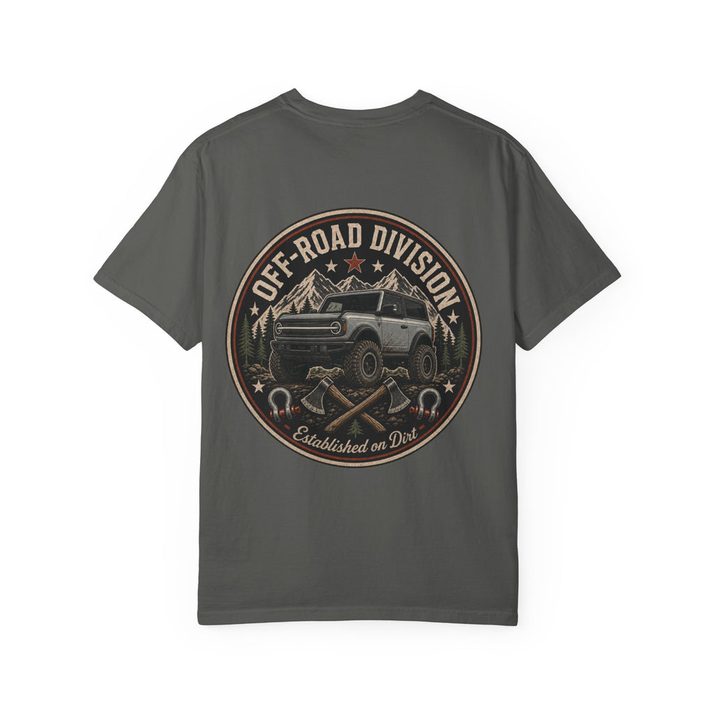 Off-Road Division Graphic T-Shirt — 'Established on Dirt' Adventure Tee