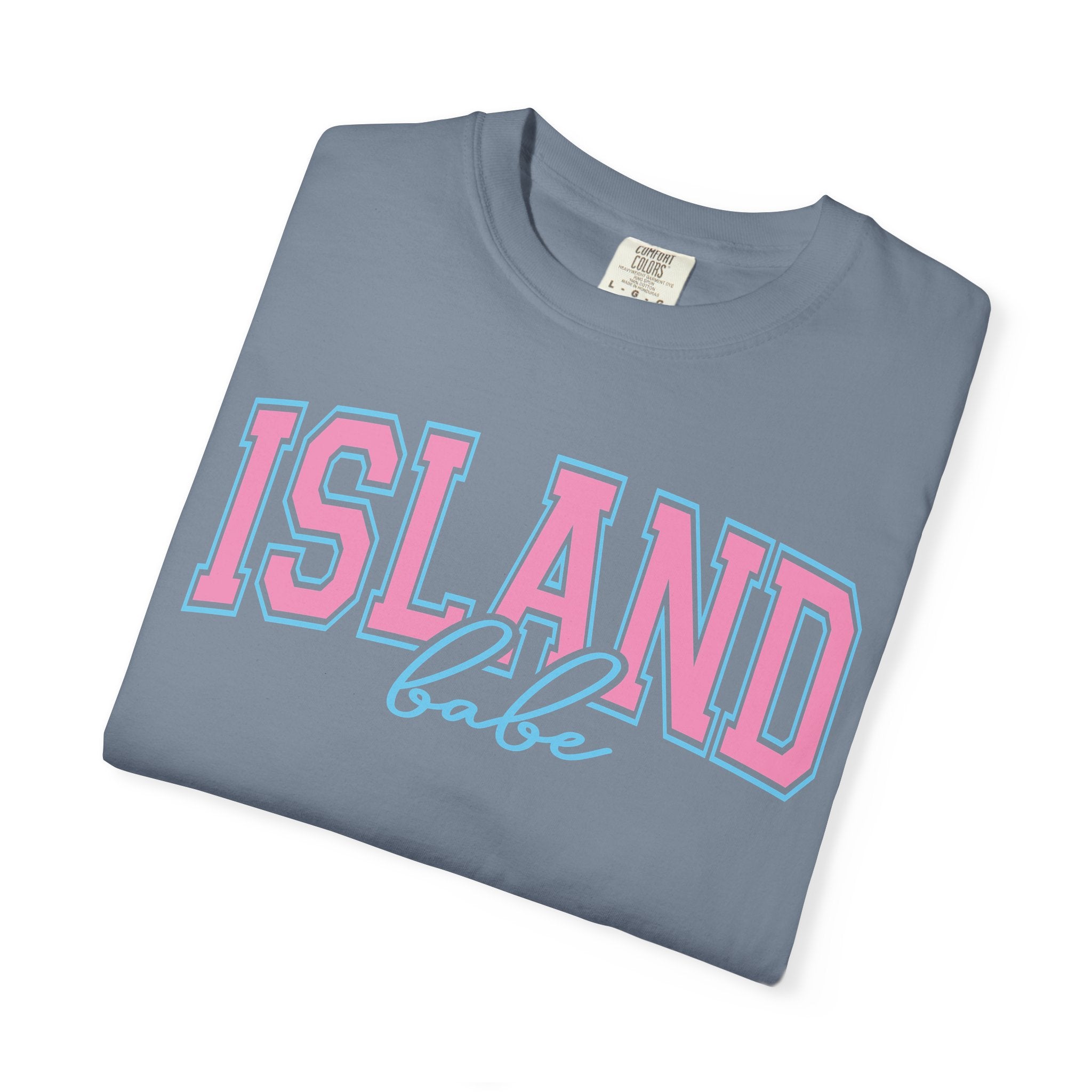 Island Babe T-Shirt — Retro Pink & Blue Beach Tee