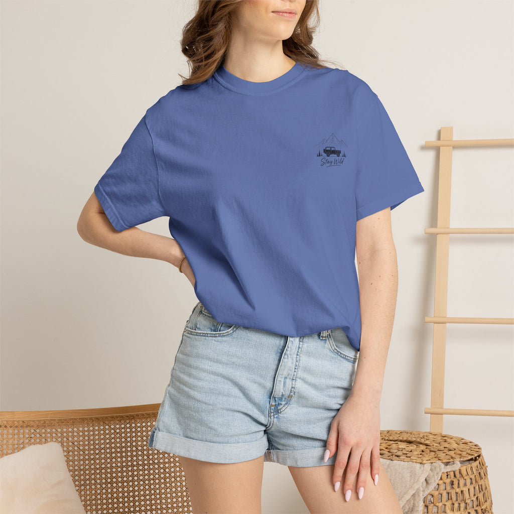 Chase The Horizon Adventure T-Shirt — Off-Road Camper & Mountains Graphic