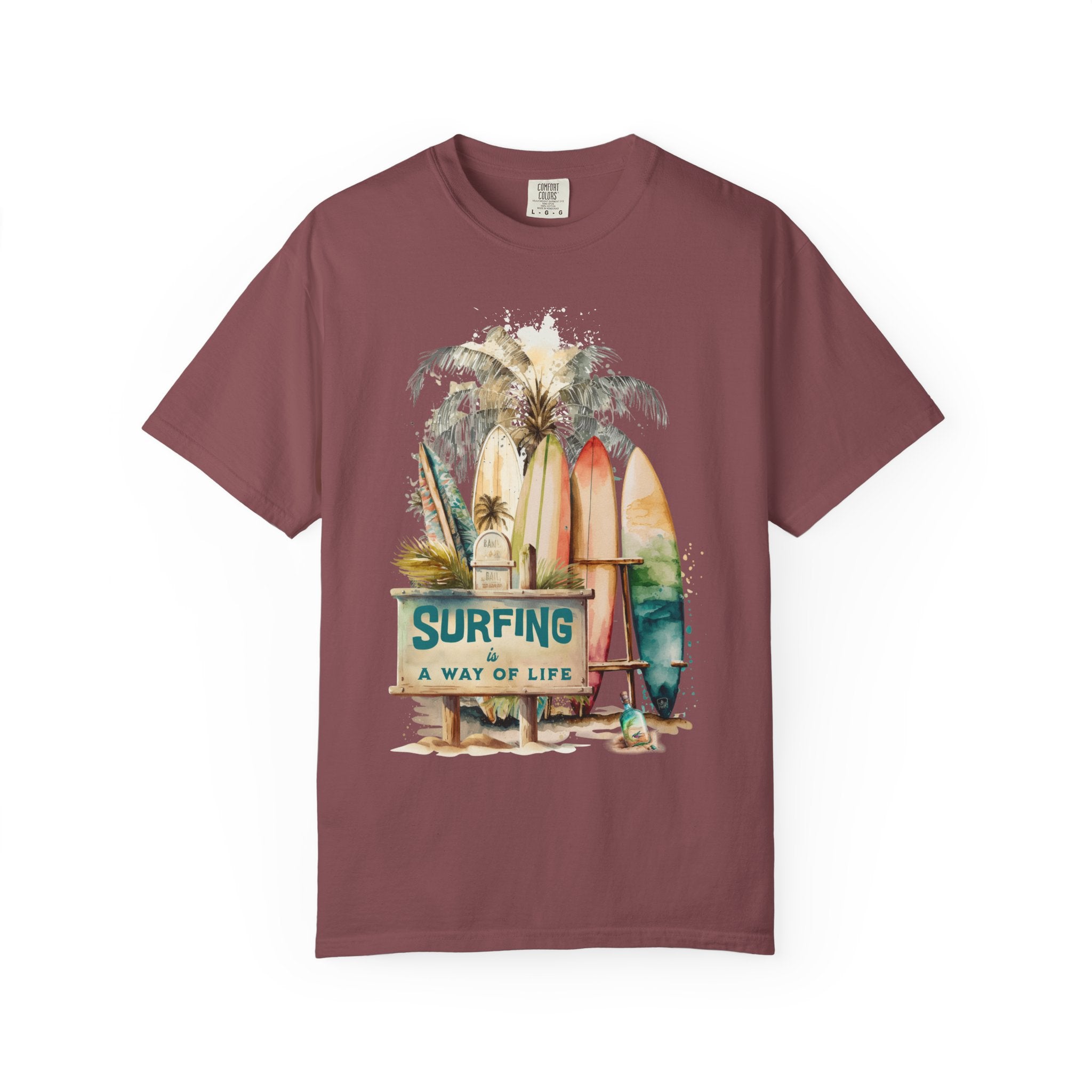Surfing: A Way of Life T‑Shirt — Vintage Surfboard Beach Graphic Tee