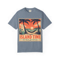 Island Time Graphic T-Shirt — "Island Time: No Rush, No Worries" Vintage Sunset Tee
