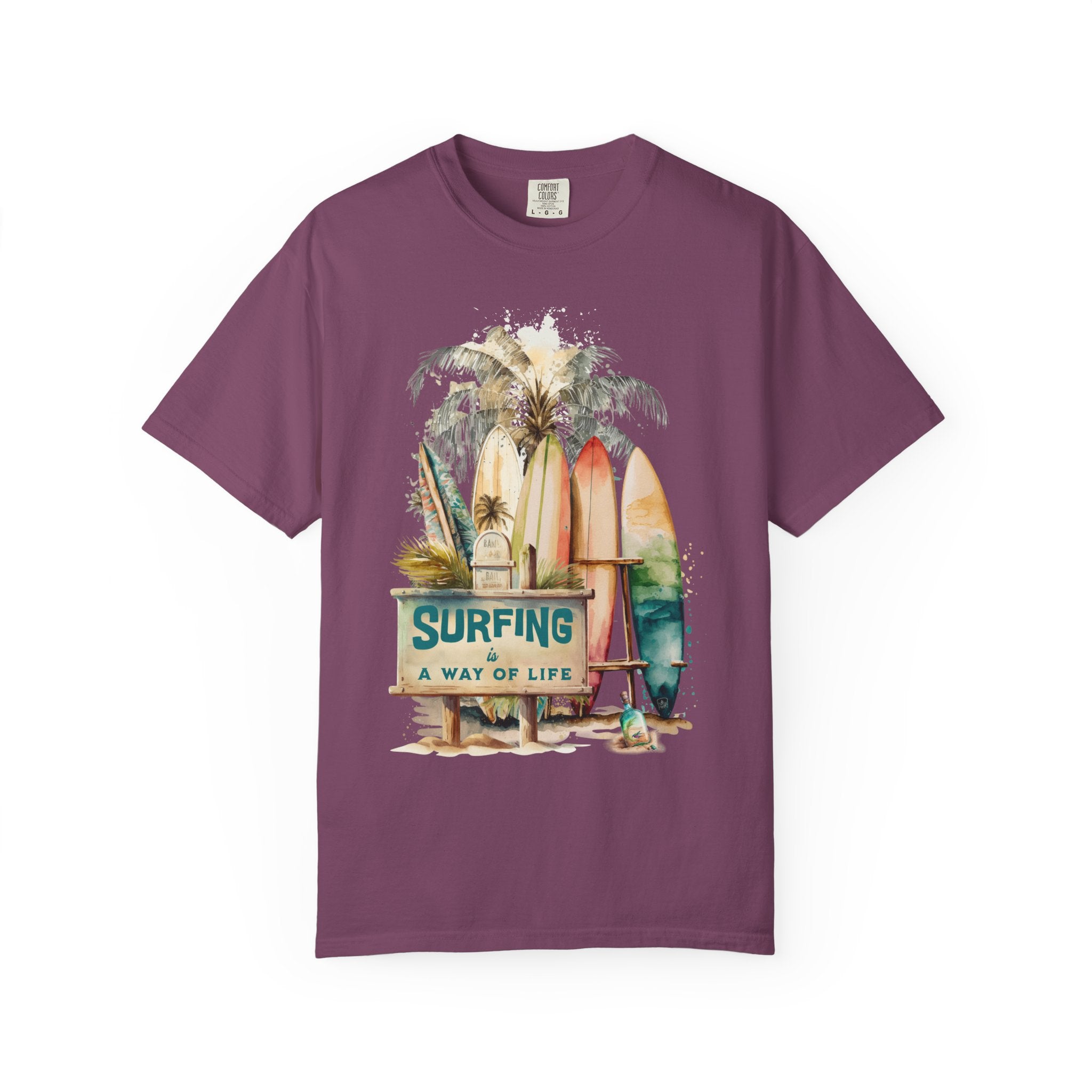 Surfing: A Way of Life T‑Shirt — Vintage Surfboard Beach Graphic Tee