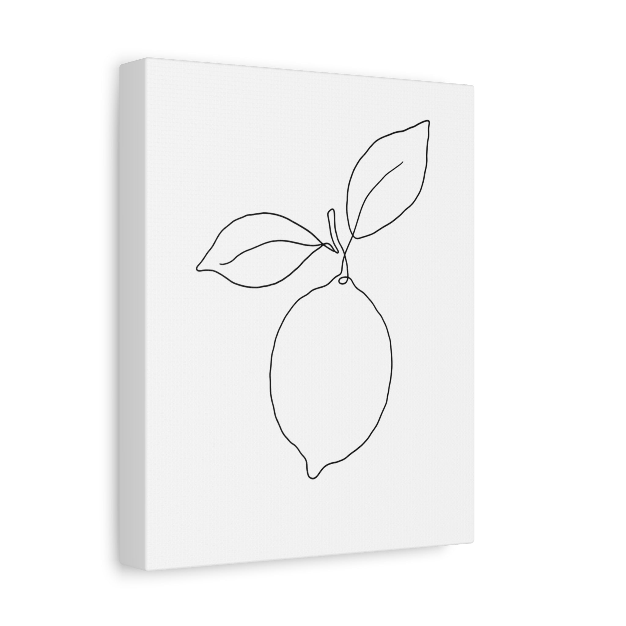 Lemon Line Art Canvas Print â€” Minimal Botanical Wall Art
