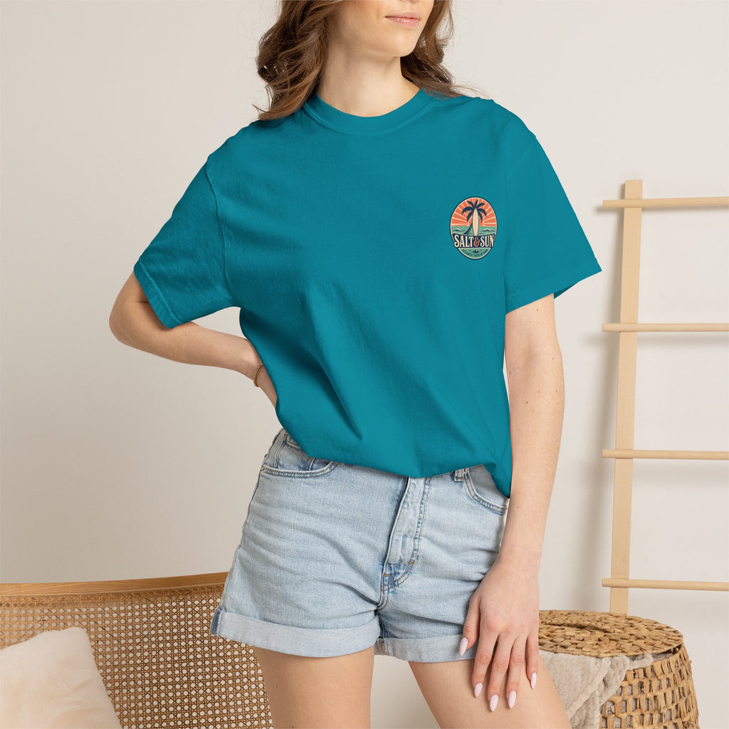 Salt & Sun Surf T-Shirt — Palm Tree Beach Graphic Tee
