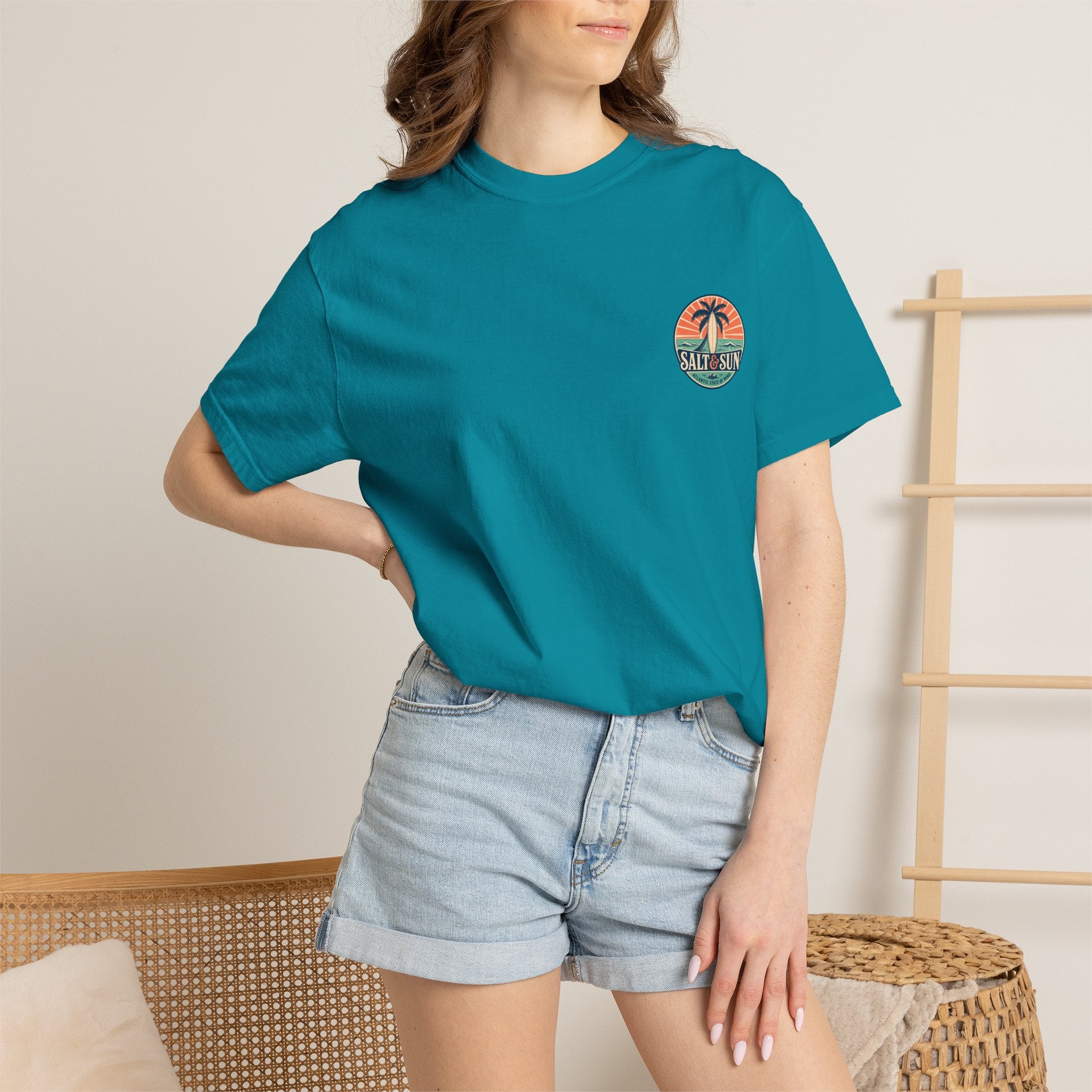 Salt & Sun Surf T-Shirt — Palm Tree Beach Graphic Tee