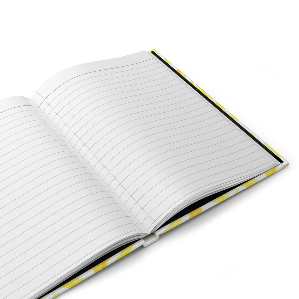Yellow Abstract Swirl Hardcover Journal â€” Bright Wavy Pattern Notebook
