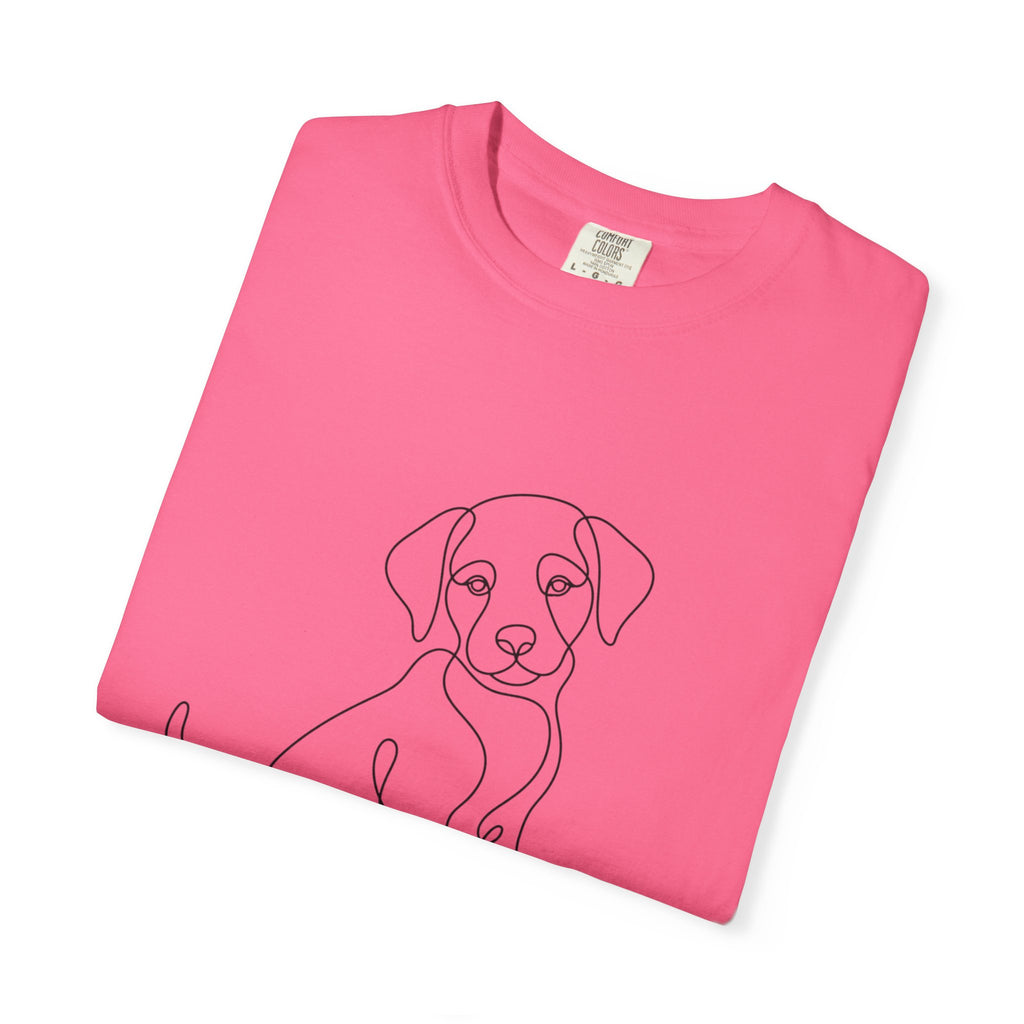 Puppy Line Art T-Shirt — Minimal Dog Illustration Tee