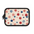 Watercolor Polka Dot Laptop Sleeve â€“ Red & Blue Dots on Cream