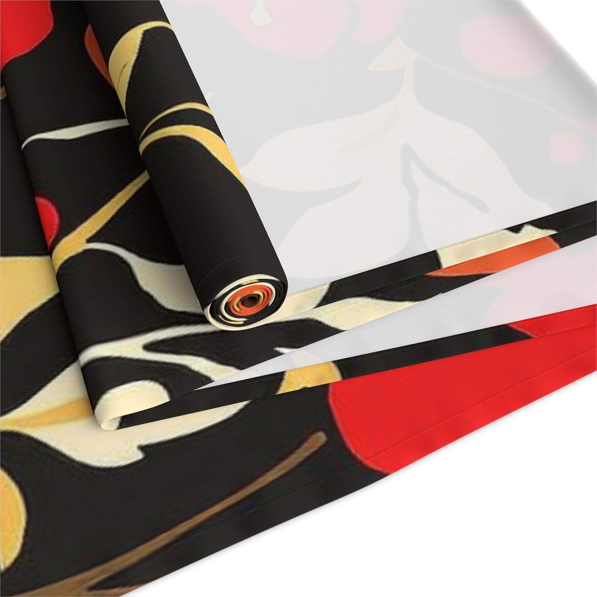 Floral Noir Table Runner â€” Coral & Cream Garden Pattern 16x72