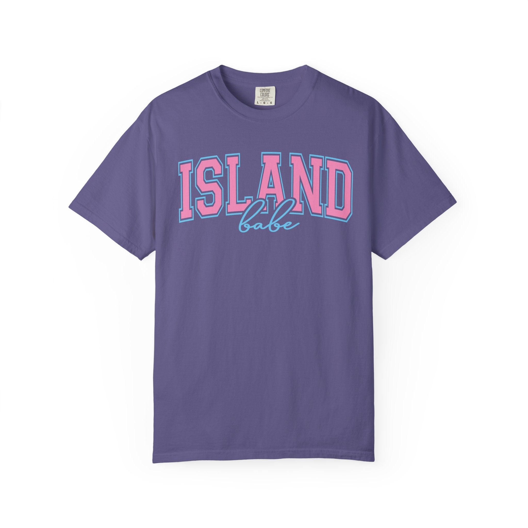 Island Babe T-Shirt — Retro Pink & Blue Beach Tee