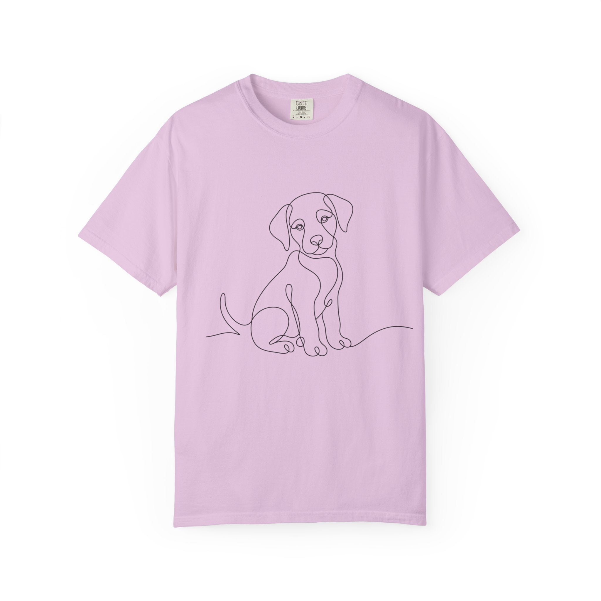 Puppy Line Art T-Shirt — Minimal Dog Illustration Tee
