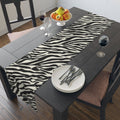 Zebra Print Table Runner â€” Black & White Animal Stripe Dining Decor