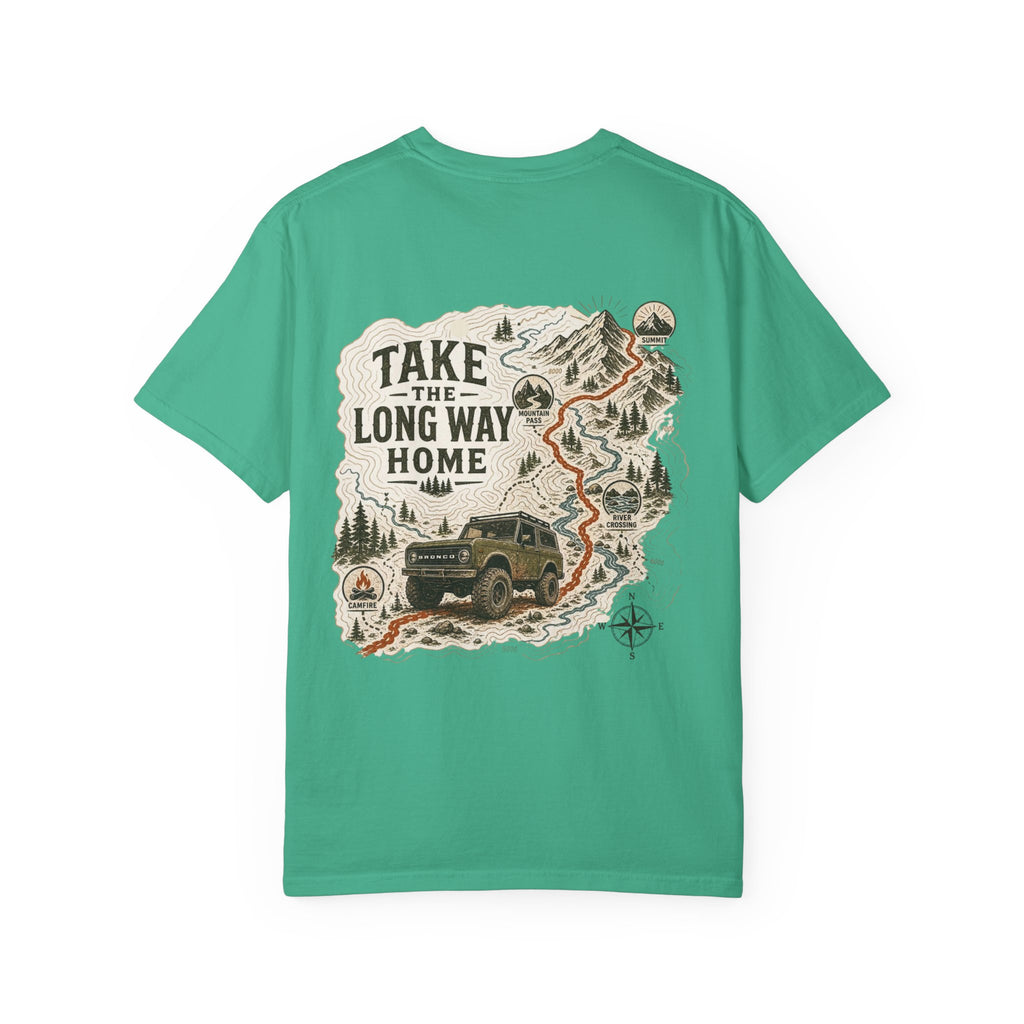 Take the Long Way Home T-Shirt — Adventure Off-Road Map Graphic Tee