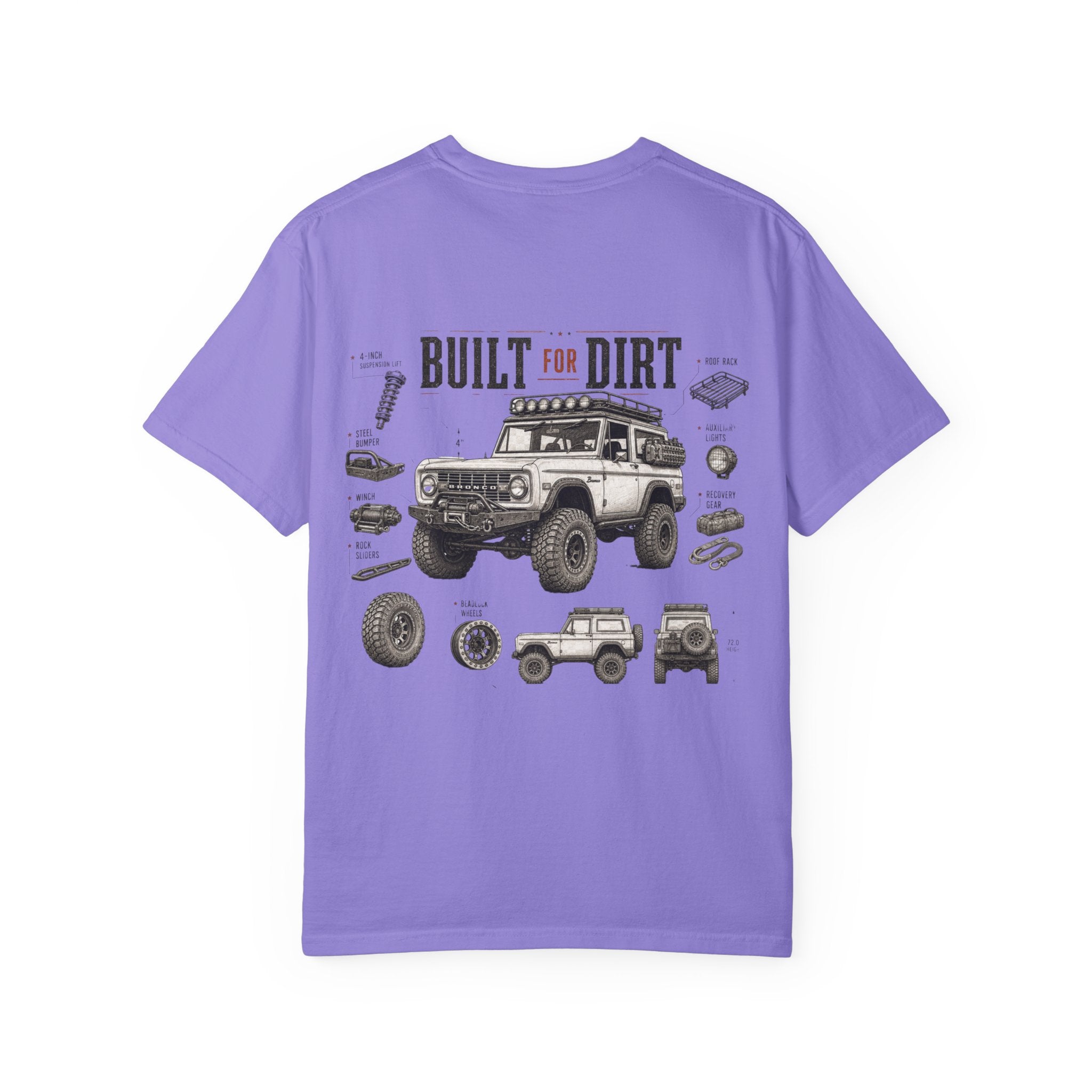 Off-Road T-Shirt — "Built for Dirt" 4x4 Adventure Graphic Tee