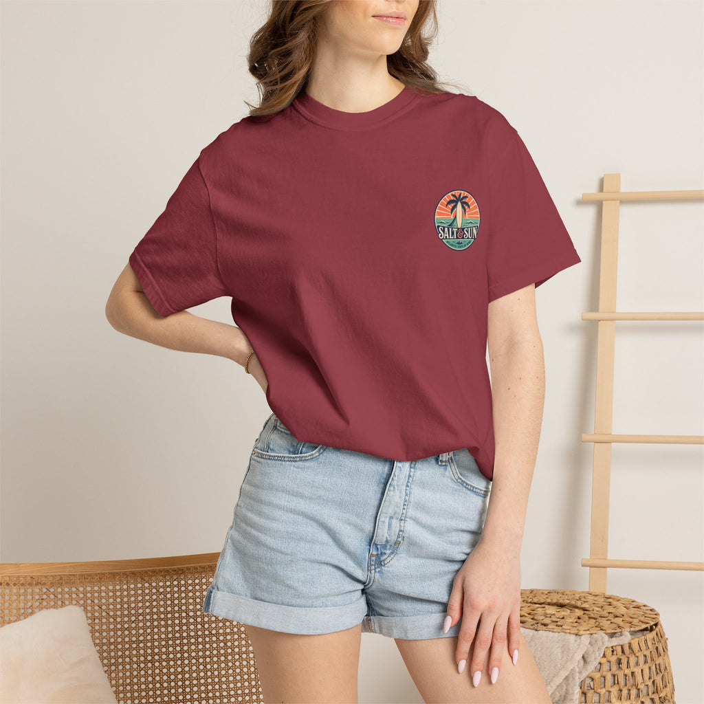 Salt & Sun Surf T-Shirt — Palm Tree Beach Graphic Tee