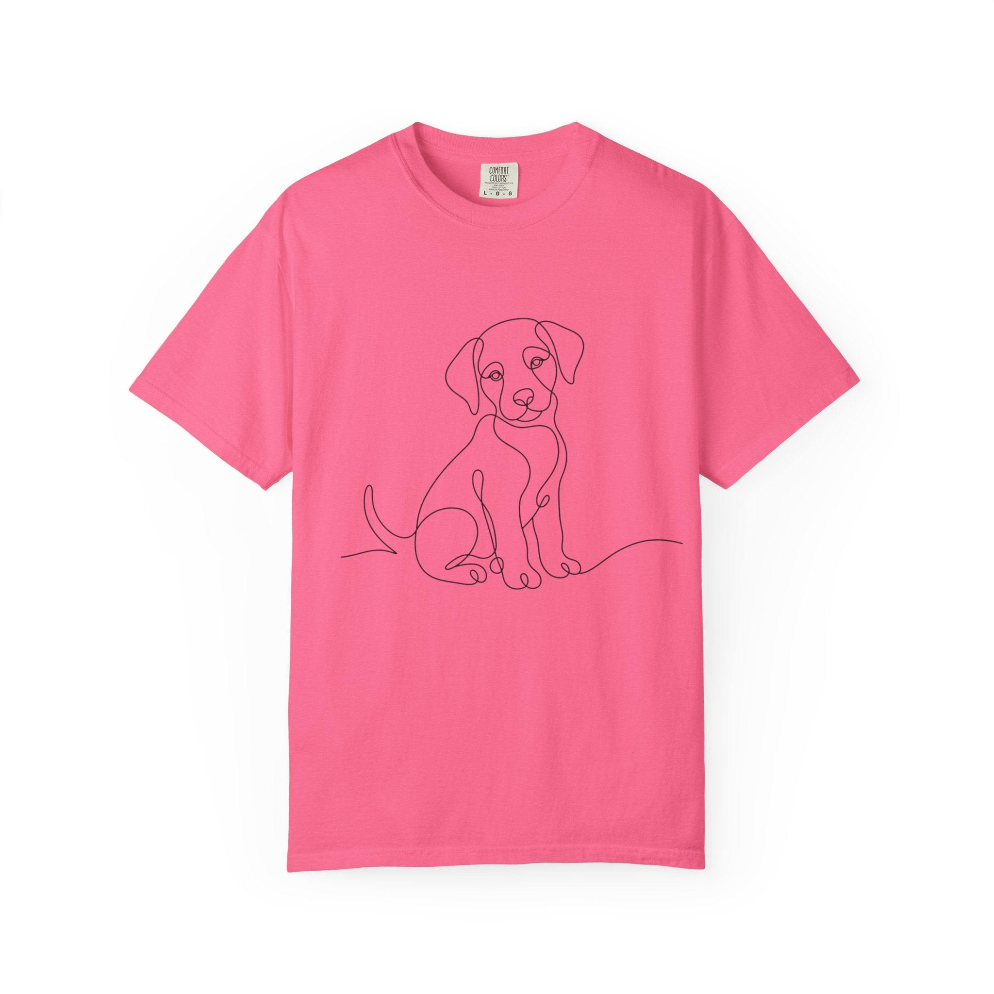 Puppy Line Art T-Shirt — Minimal Dog Illustration Tee